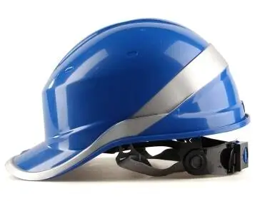 Защитный шлем работы ABS защитный колпачок Регулируемый шлем с фосфорной полосой Строительная площадка Изоляционные Защитные шлемы - Цвет: Синий