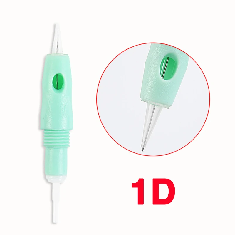 Green 1D 40 шт./партия 1RL 3RL 5RL нано одноразовые 8 мм Винтовые картриджи Премиум CHARMANT постоянный макияж машина бровей татуировка губ иглы - Габаритные размеры: Green 1D