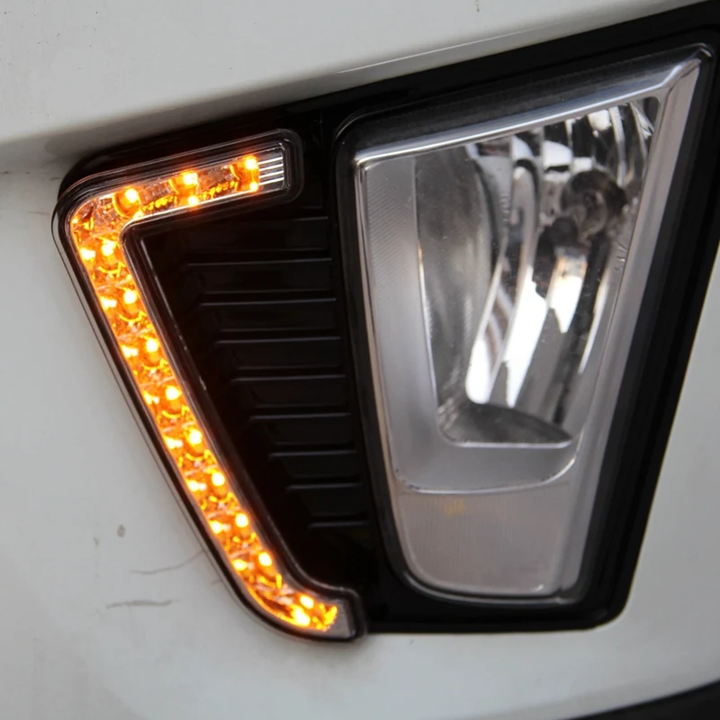 Светодиодный дневной светильник 12V Светодиодный светильник DRL конкретных для hyundai IX25 с указатель поворота светильник