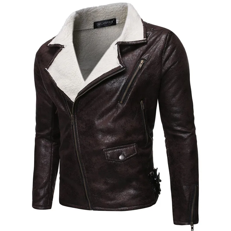 Мужской повседневный Тренч, модный тонкий длинный рукав, кожаная куртка, свободная верхняя одежда#4n06 - Цвет: Brown