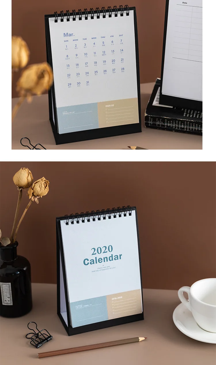 Мультфильм год мини настольный календарь Kawaii ручная рисовальная настольная бумага календари ежедневный график Годовая программа Органайзер сделай сам