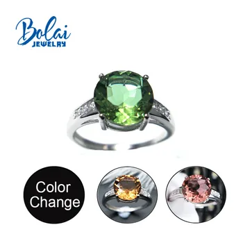 

Bolaijewelry,Zultanite rings 925 sterling sliver fine jewelry round 10.0mm gemstone created color change elegant for girls gift