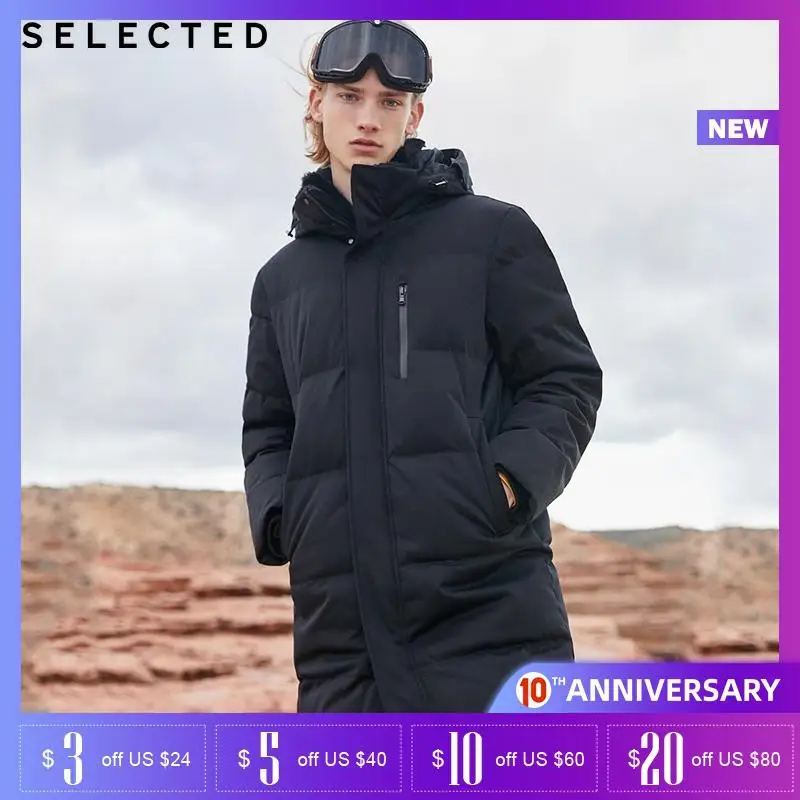

SELECTED mens New warm long down jacket | 418412526