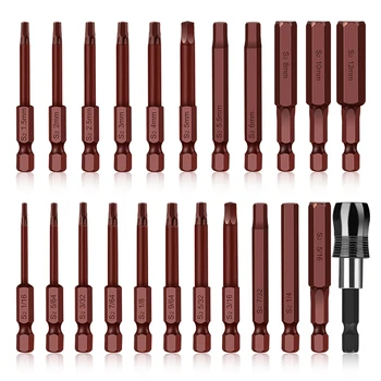 20pcs Hex Head Allen Wrench Drill Bit Set Metric SAE S2 Steel Hex Bits Set 65mm Long Magnetic Screwdriver Bits