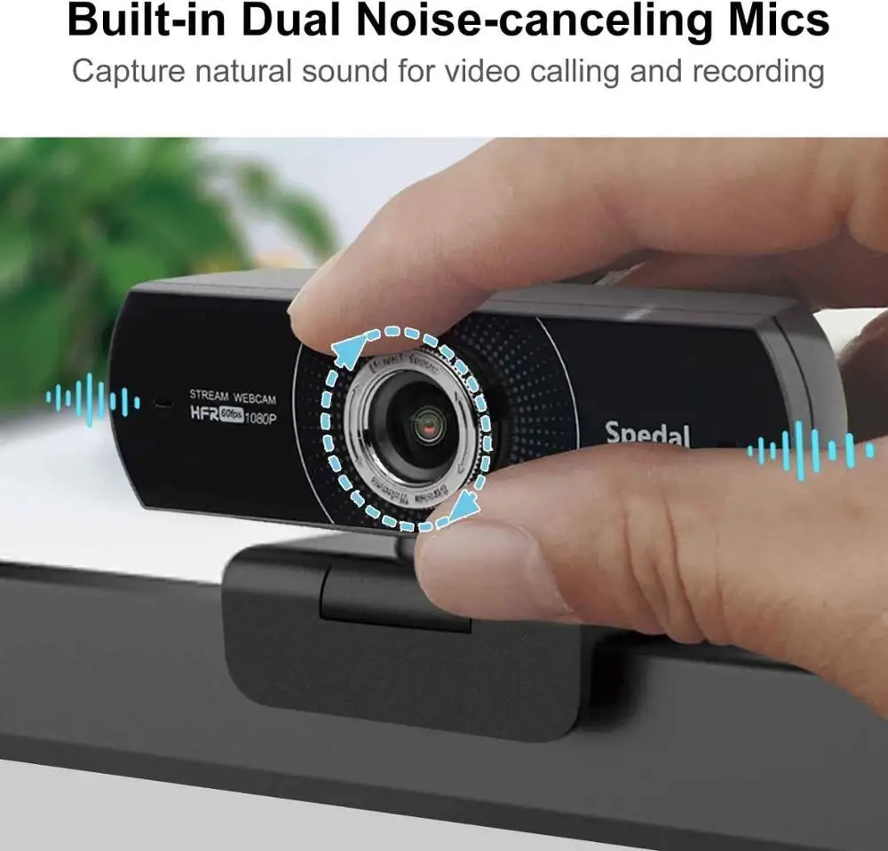 Webcam com Microfone para Desktop Spedal Computador Portátil Reunião Streaming Câmera Web Usb Plug And Play Mf934h 1080p hd 60fps - Imagem 5