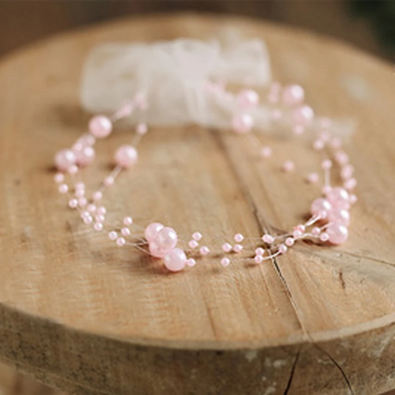 Newborn Photography Props Baby Pearl Headband Princess Headdress Infants Photo Shooting Hair Band 6