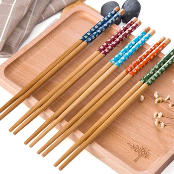 

Vacclo 5 Pairs Bamboo Chopsticks Japanese Style Chopsticks for Rice Fish Sushi Eco-friendly Gift Dinning Kitchen Tableware Set
