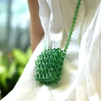 

2020 New Nolid Color Plastic Makeup Lipstick bag with skirt lovely fairy diagonally straddling mini bead bag