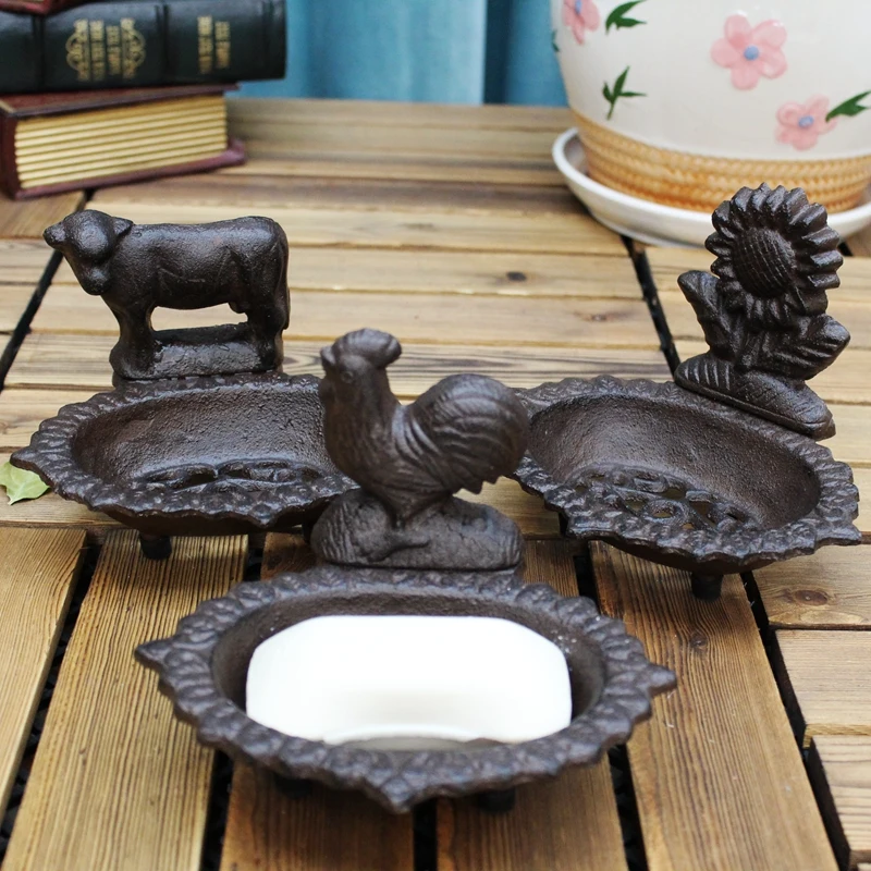 Vintage Country Accents Cow Rooster Sunflower Design Cast Iron Soap Holder Home Decor Antique Blue Bird Iron Soap Storage Dish Vintage Country Accents Cow Rooster Sunflower Design Cast Iron Soap Holder Home Decor Antique Blue Bird Iron Soap Storage Dish