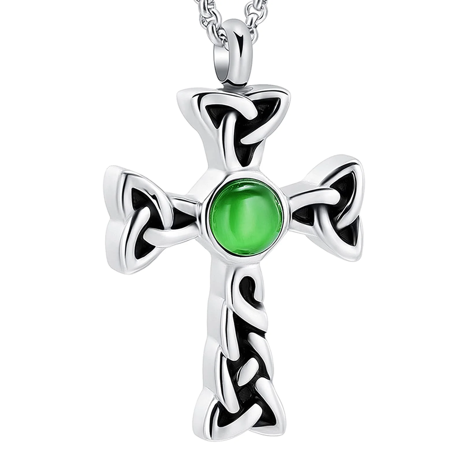 Celtic Knot Cross Cremation Jewelry Urn Necklace for Ashes, Keepsake