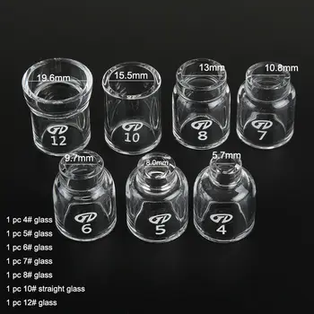 

TIG Gas Lens Pyrex Cup Cover Electrodes Parts Set Kit For WP-17/18/26 Welding