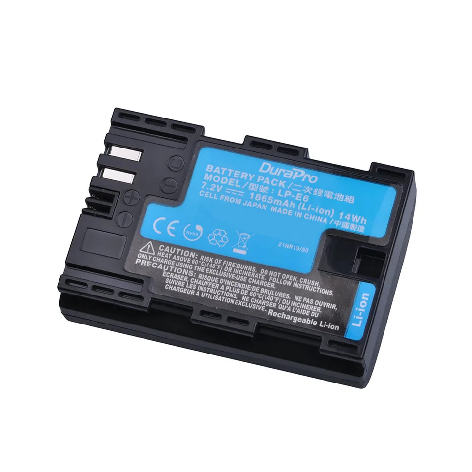 Batteria Baxxtar LP-E6N 2400mAh Compatibile Canon EOS 5D, 6D, 7D, 80D, R5, R6 E Blackmagic