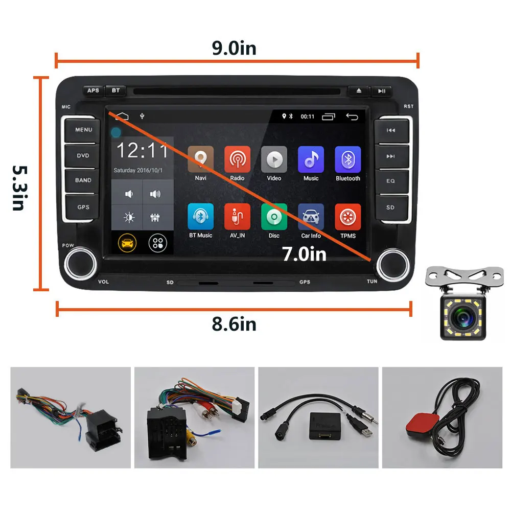 Flash Deal Camecho 2 Din Car Multimedia player Android 7" Car Radio Audio For VW/Golf/6/Golf/5/Passat/Jetta/T5/ EOS/POLO/Touran/SEAT/Sharan 17