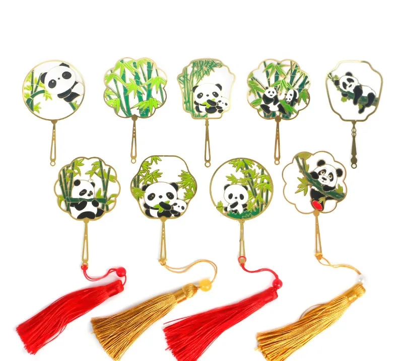 

50 PCS Panda Brass Bookmark Cute Design Originality Stationery School Office Support Tool Bookmarks Christmas Birthday Gift