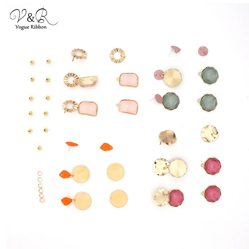 

Vogue Ribbon Diy Handmade Jewelry Making Resin Pendent Charms Earring Set Components Decoration Fashion Accessories Gifts