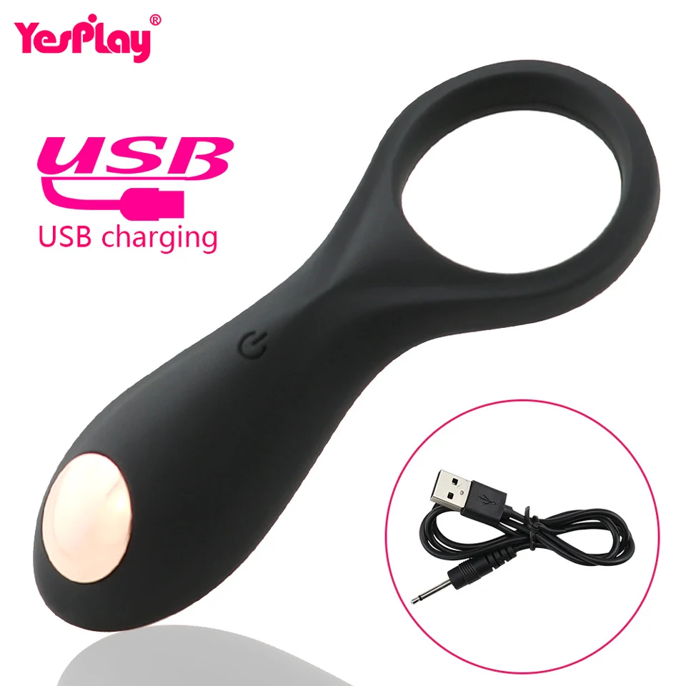 10 скоростей USB перезаряжаемое вибрирующее кольцо на пенис петух Задержка