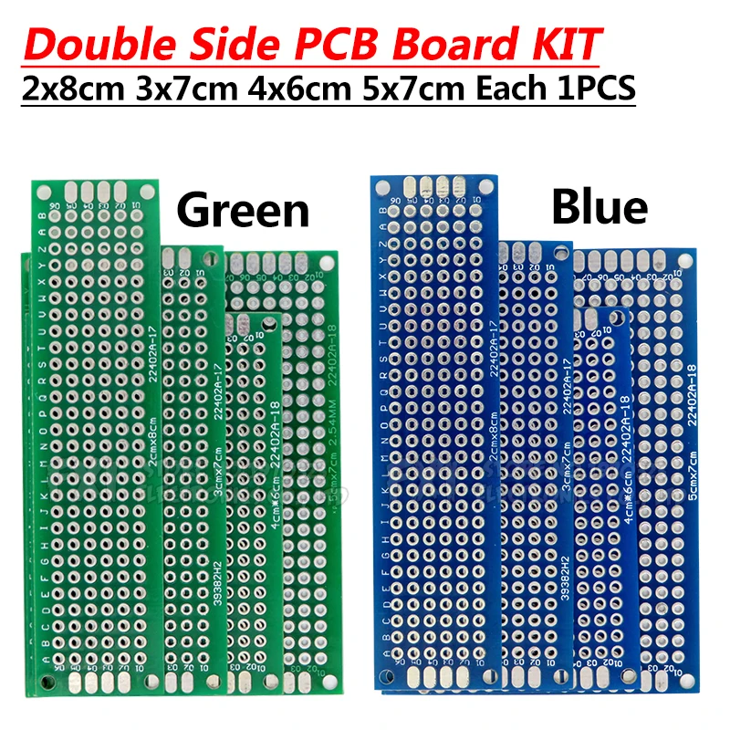 4 шт. 5x7 4x6 3x7 2x8 см двухсторонний медный Прототип pcb комплект универсальная плата