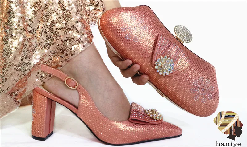 

High quality Italian Shoes with Matching Bags Set 2019 Women shoes and matching clutch bag African Wedding