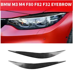 Fit for BMW 5er F10 2014-2016 Kohlefaser Lampe Augenbraue Carbon-Faser-Auto-Lampe Augenbraue dekorative Aufkleber
