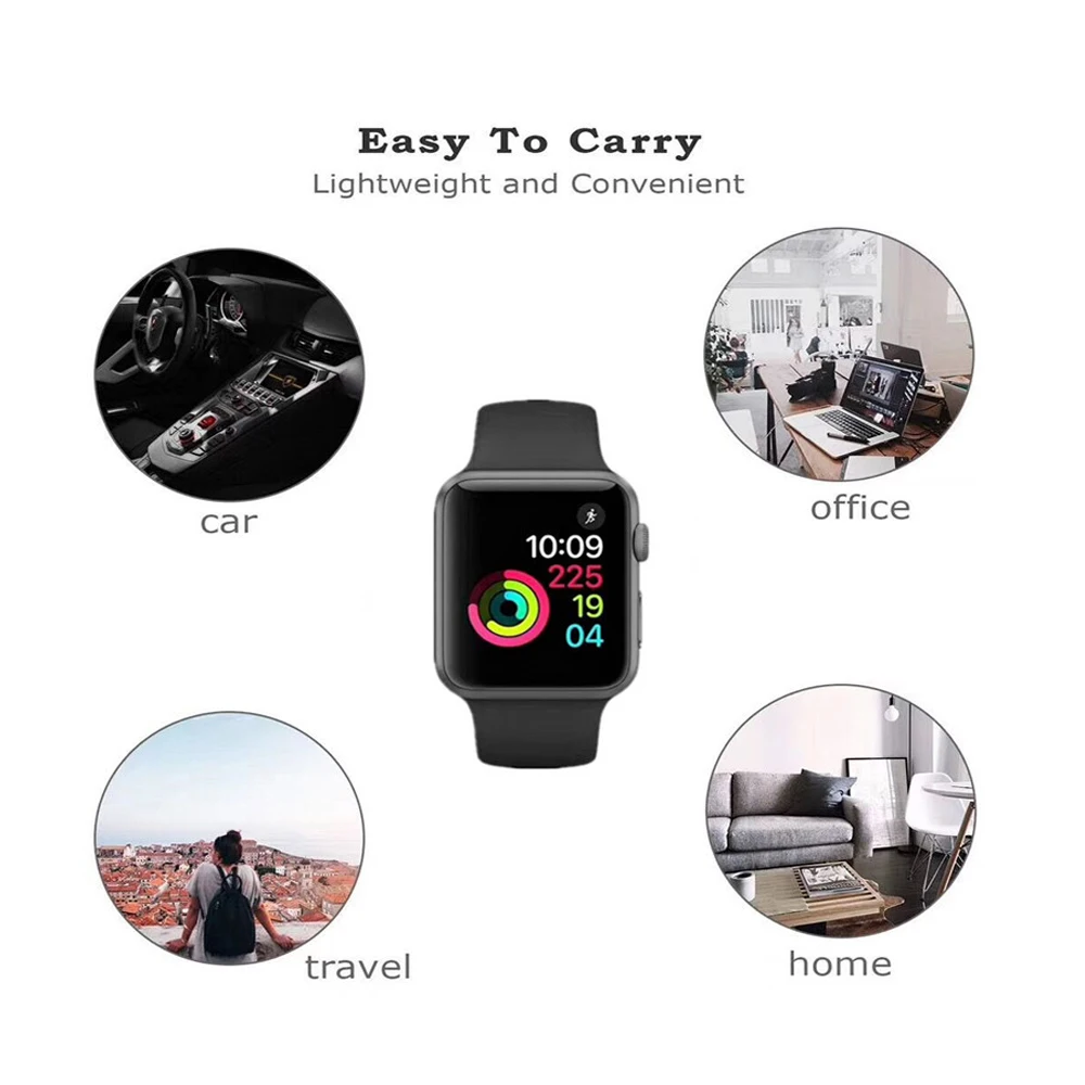 Беспроводное зарядное устройство для iPhone X XR 6 7 8 Plus Apple Watch Series 1 2 3 4 Магнитный зарядный кабель 2 в 1 3,3 футов/1 метр