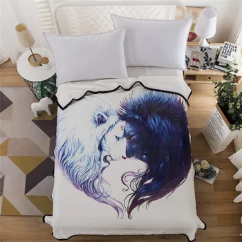 

3D Wolf Fleece Blanket Velvet Plush Throw Blanket on Bed Sofa Bedspread Thin Quilt