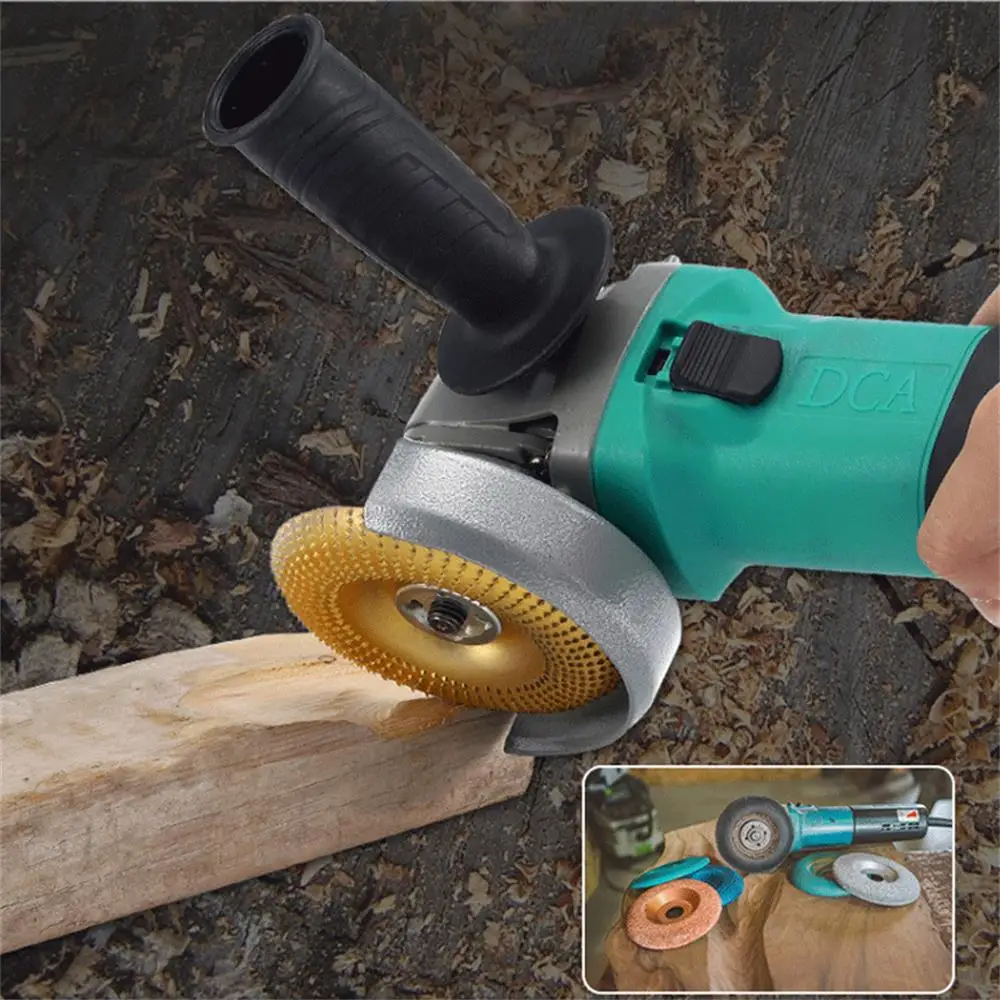 Holzbearbeitung schleifscheibe holz-kunststoff dornen winkel schleifscheibe polieren schnitzen dreh werkzeug 100mm polieren rad werkzeug – Detail 5