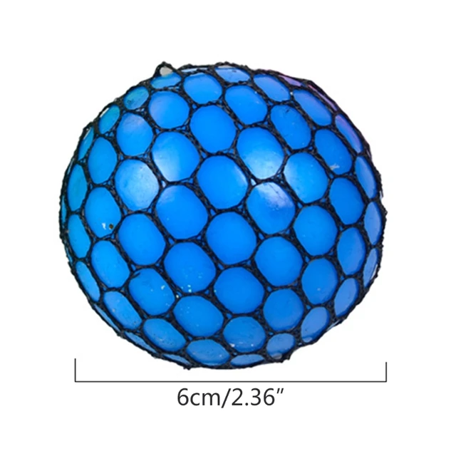 4Pcs/Set Stress Relief Toys Mesh Squishy Grape Balls with Net Squeeze out Mini Balls for Children Adults Random Color 2