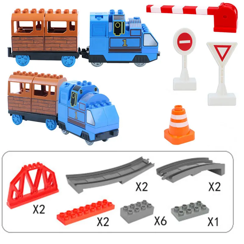 

63 Pcs Oversize Duploed Bricks Track Set Building Block Assembly Track Children DIY Game Toys for Kids Educational Gifts