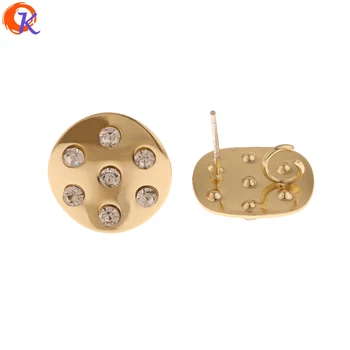 

Cordial Design 50Pcs 15*15MM Jewelry Accessories/DIY Making/Rhinestone Earrings Stud/Wave Coin Shape/Hand Made/Earring Findings