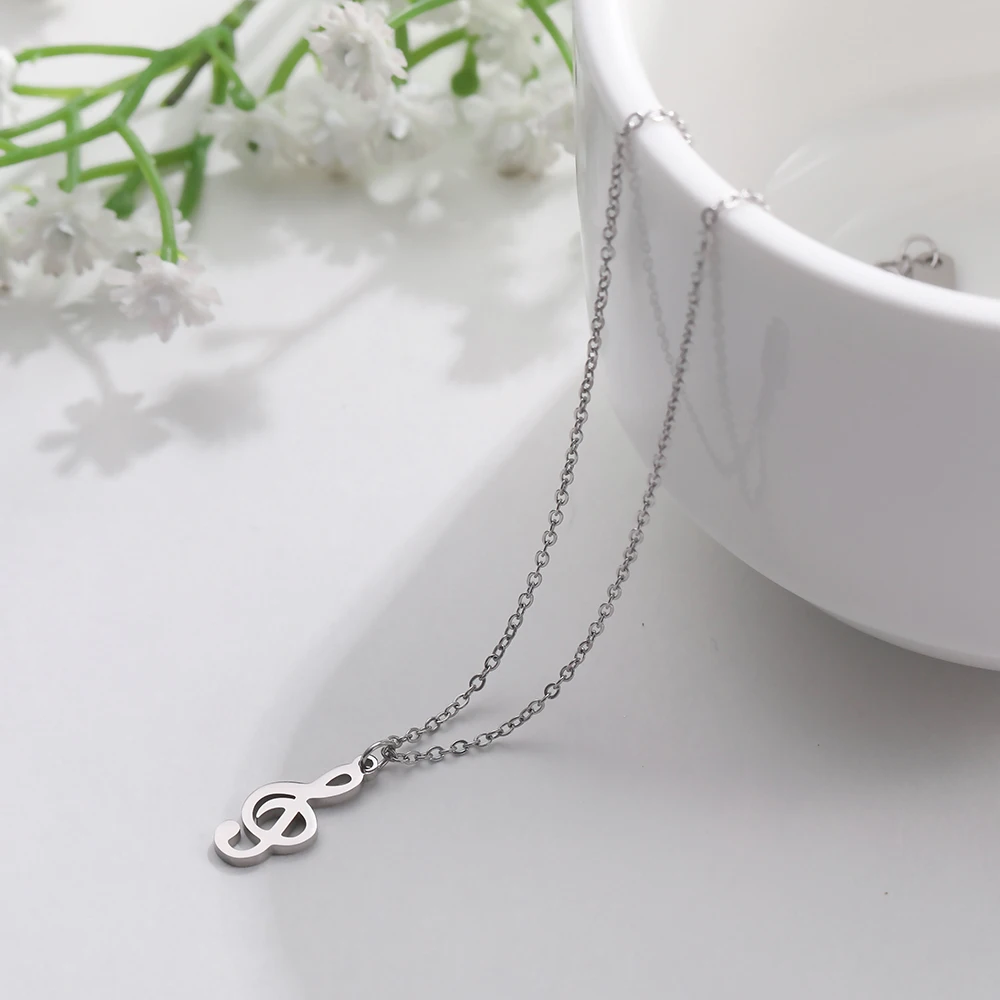 

EUEAVAN 10pcs Chain Personalized Note Star Moon Tree Pendant Necklace Women Stainless Steel Necklaces Fashion Concise Style