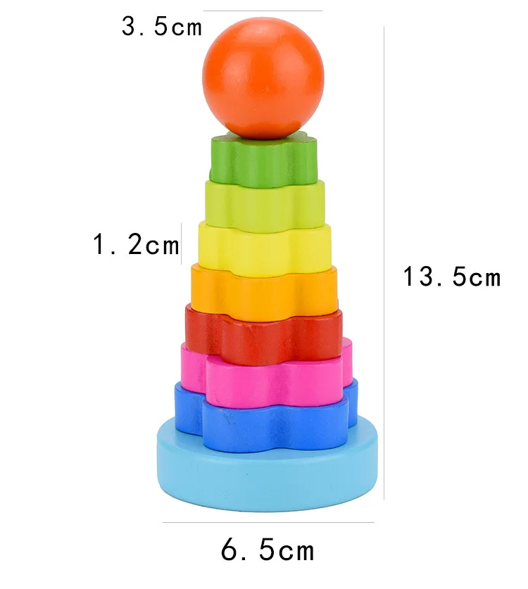 Красочные Heap Tower LCM14 радужные пончики Jenga 2-3 лет дети ручной глаз Координационная игра 0,13