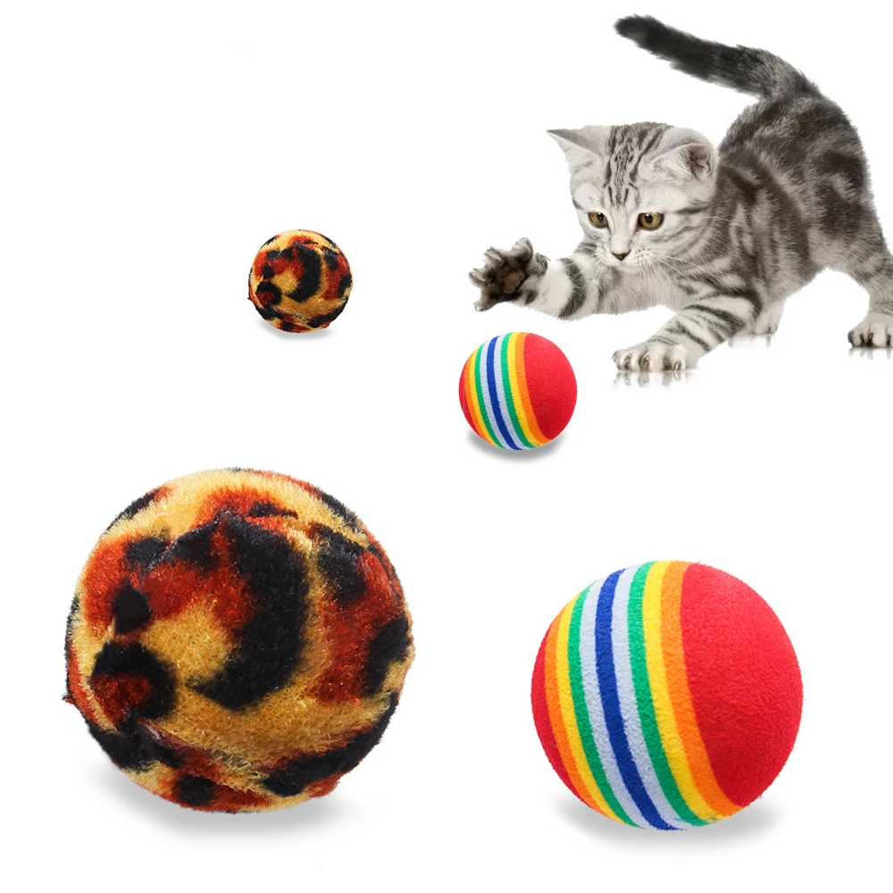 

Cats Pet Toy 4pcs Suit Foaming Colorful Balls Leopard Cloth Ball Cat Toys Supplies Combination Mascotas Gatos Plush CN(Origin)