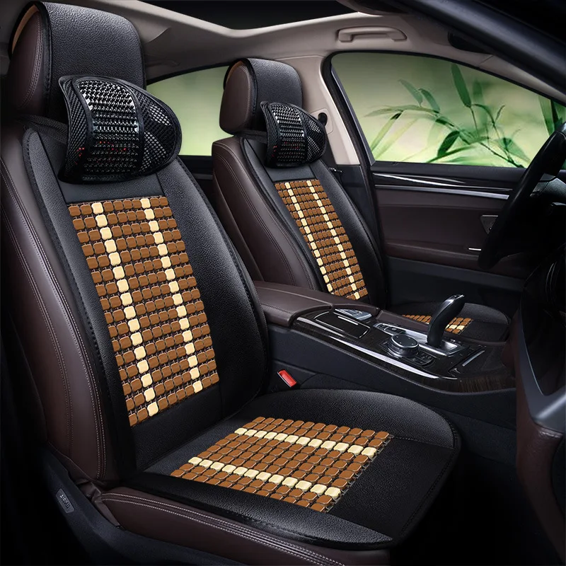 

Bamboo Automobile Seat Cushion Summer Cool Pad Breathable Seat Cover C- TREK Blue LED Rui Cheng CC Tiida Logo 408CX-3