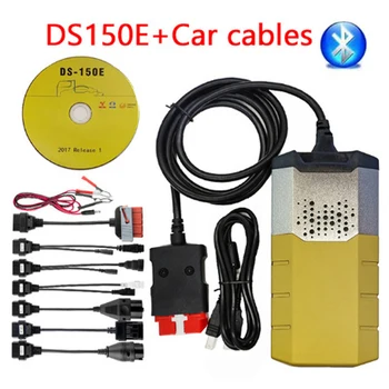 Золотой новый vci для tcs cdp для delphis ds150e 2017.R1 usb bluetooth obd obd2 сканер автомобилей диагностический инструмент с автомобильными кабелями Золотой новый vci для tcs cdp для delphis ds150e 2017.R1 usb bluetooth obd obd2 сканер автомобилей диагностический инструмент с автомобильными кабелями