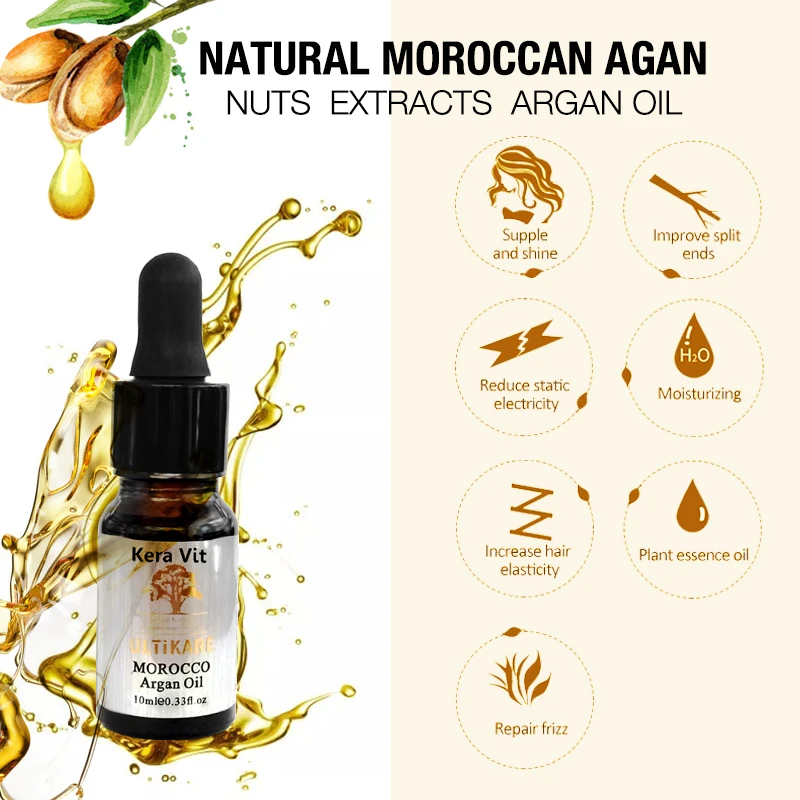 10ml Argan Oil Preferential Suit 5pcs Moroccan Nut Moisturizing Damaged Hair Treatment Products