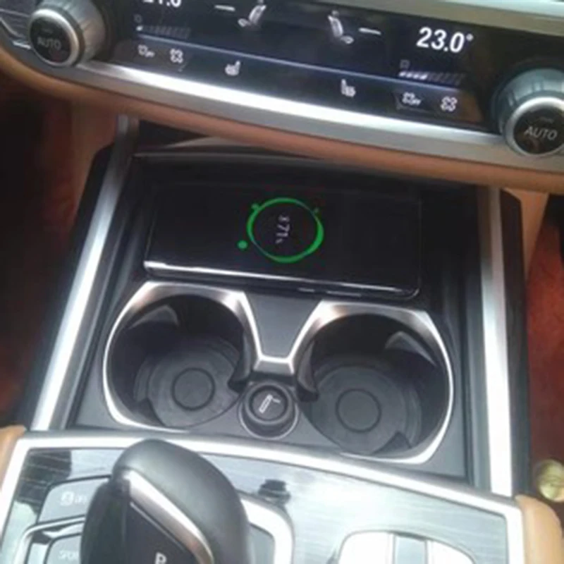 Для BMW 7 серии G11 G12 10 Вт QI Беспроводное зарядное устройство, зарядная панель, центральная консоль, держатель телефона, аксессуары
