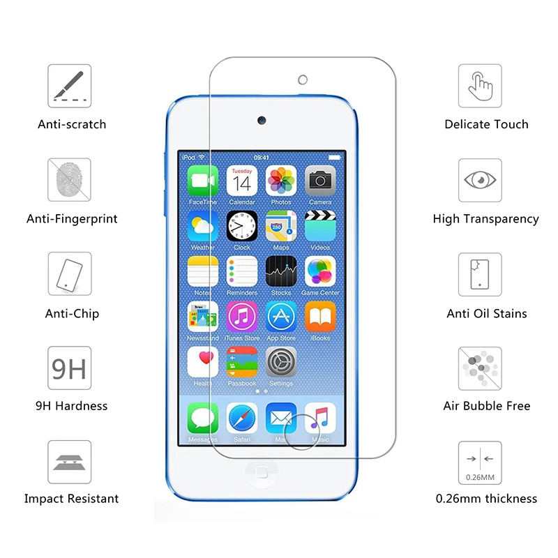 2 шт закаленное стекло для iPod Touch 7 защита экрана 2.5D 9H закаленное стекло для iPod Touch 5 Touch 6 защитная пленка