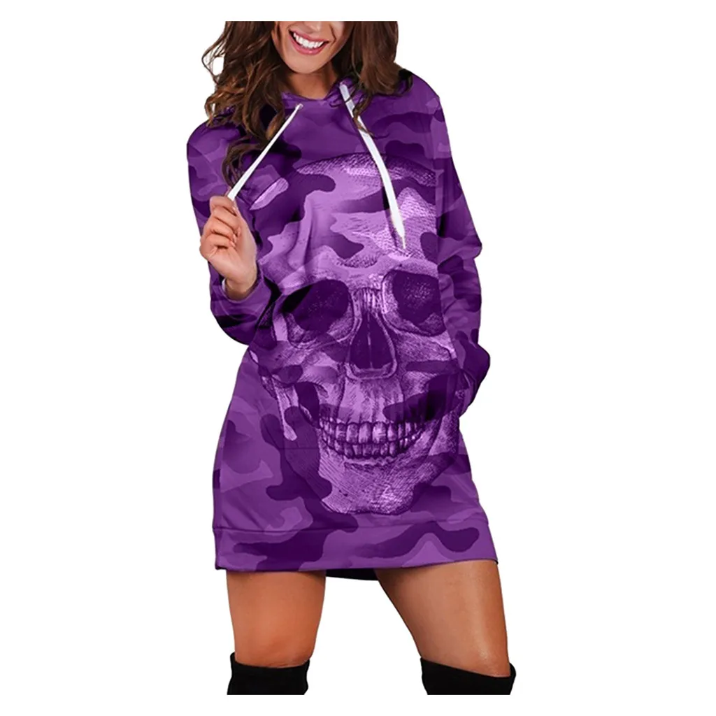 Camouflage Skull Long Sleeve Hoodie 20
