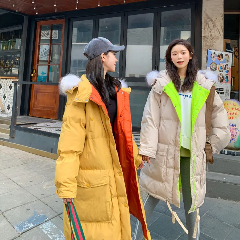 

Photo Shoot Cotton Coat Women's Mid-length 19 Winter Korean-style Loose-Fit Cotton-padded Clothes INS inflooring wang Red Studen