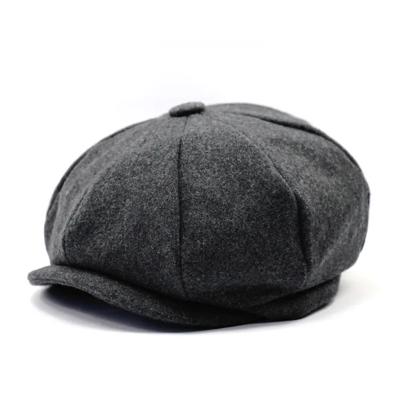 Dark Gray Peaky Blinders, мужские береты, шапка, осень, новая, винтажная, с узором в елочку, восьмиугольная шапка Wo, мужская, повседневная, тыква, шапка в стиле Гэтсби, плоская, берет, шапки - Цвет: Dark Gray