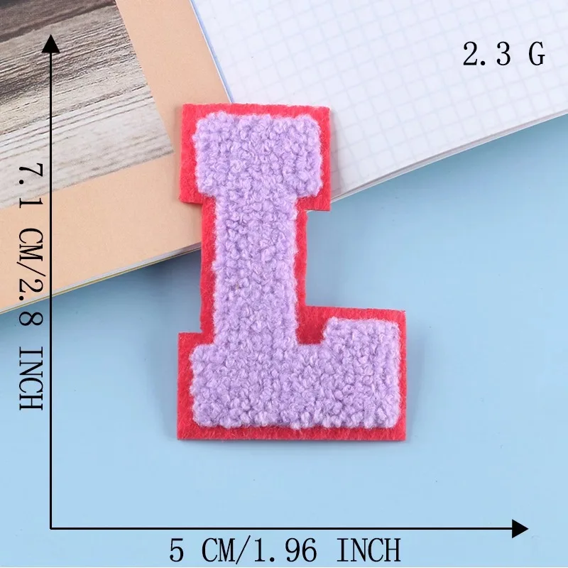 2022 New 3D Colorful A-Z 26 Letters Chenille Embroidered Patches IRON on Alphabet Letters Embroidery Applique Sewing diy 