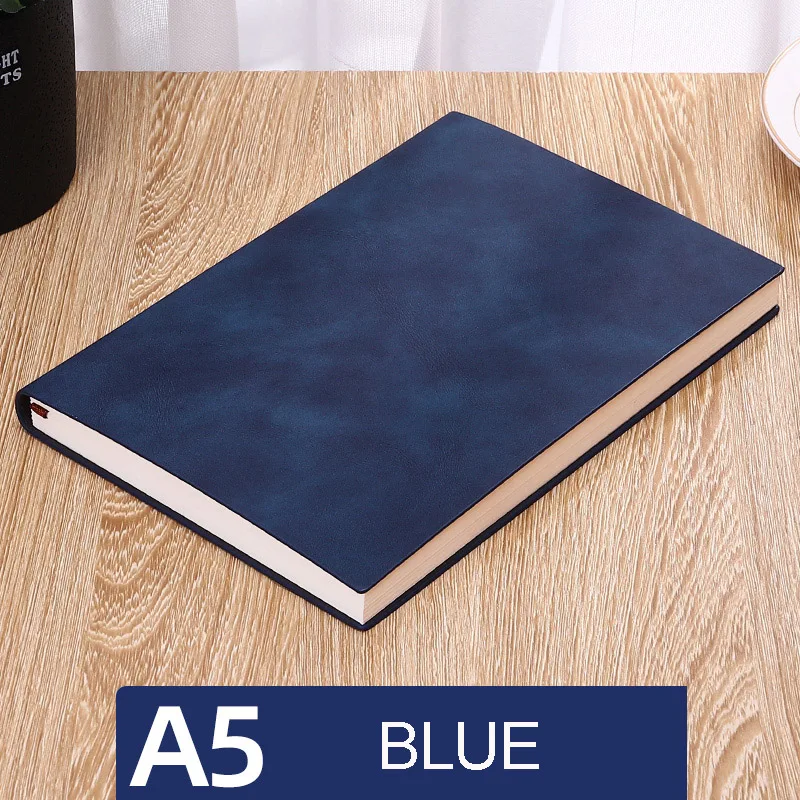 Blue А5, мягкая кожаная обложка, Библейский блокнот, милый планировщик, ежедневник,,, недельный планировщик, для путешественников, простой блокнот, для студентов, школьников - Цвет: Blue