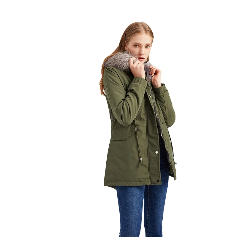 

Women 3XL 4XL Padded Coat Hooded Mid-Length Big Fur Collar Cotton Liner Jacket Female Thick 2020 Winter Plus Size Outerwear Warm