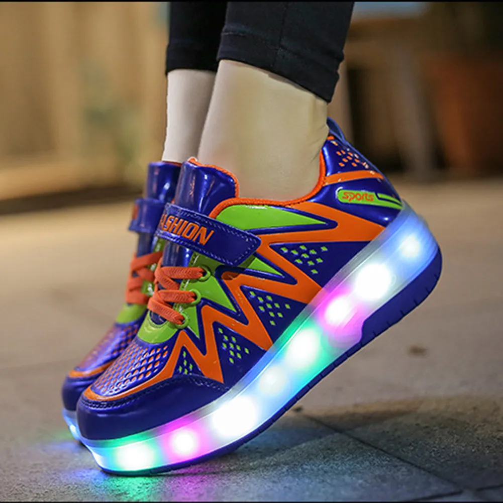 Kids Shoes Boy Running Sneakers Light Up Shoes Wheel Shoes Toddler Kids Anti-slip Shoes Fashion Design