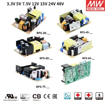 

MEAN WELL Mini Size AC to DC Open Frame Green Medical Switching Power Supply RPS-60 30W 45W 60W 65W 75W 5V 12V15V 24V 36V