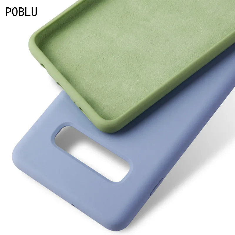 POBLU Silicone Solid Color Case For Samsung Galaxy S20 Ultra Plus S10 S9 A71 Candy Phone Cases Note 10 9 8 Soft Cover | Мобильные