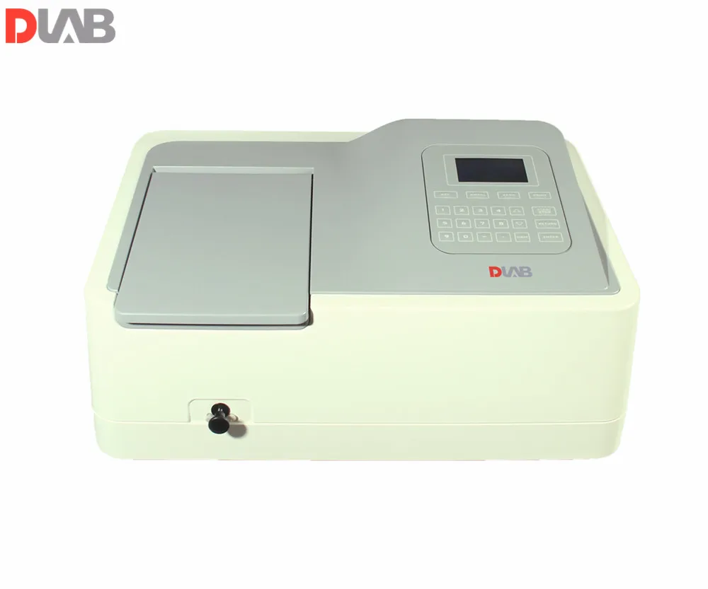 

Single Beam Spectrophotometer Dlab SP-V1100 Wavelength 320~1100nm Tungsten Lamp Spectral Bandwidth 2.0nm Come with 4pcs Cuvettes