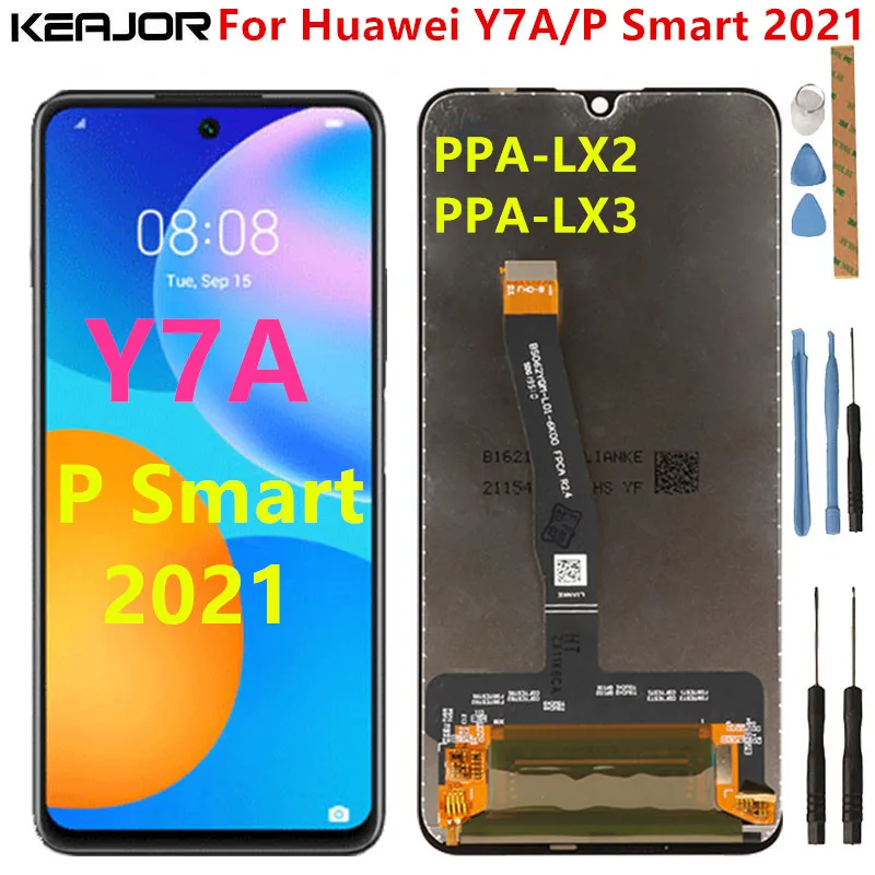 swark /Écran tactile LCD compatible avec Huawei P smart 2021 PPA-LX2 outils noir sans cadre