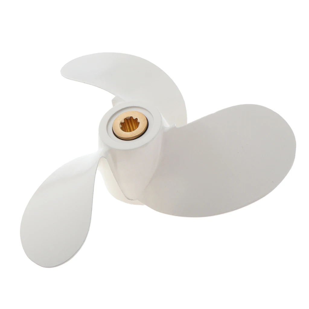 PROFESSIONAL MARINE PROPELLER 2.5 HP WHITE FINISH for Yamaha 7 1/4 X 6 BS marine propeller