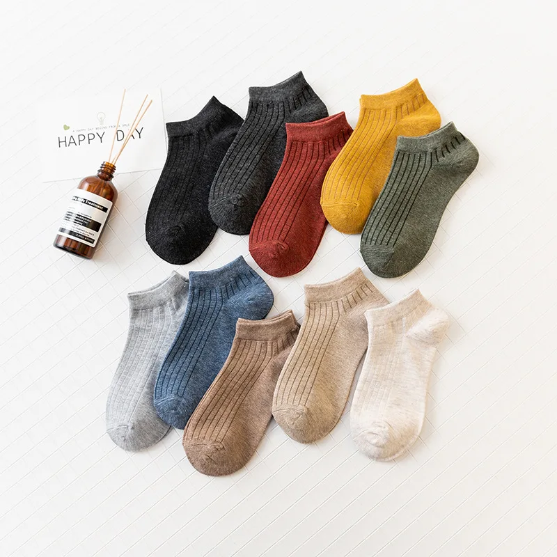 Description Picture 5 of item10 Pieces = 5 Pairs Women Invisible Cotton Sock Slippers Lady Female Summer Casual Fashion Soft Short Ankle Shallow Mouth Socks